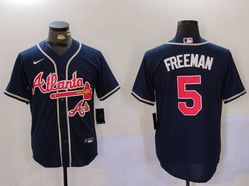 Men Atlanta Braves #5 Freeman Blue Game 2024 Nike MLB Jersey style 4